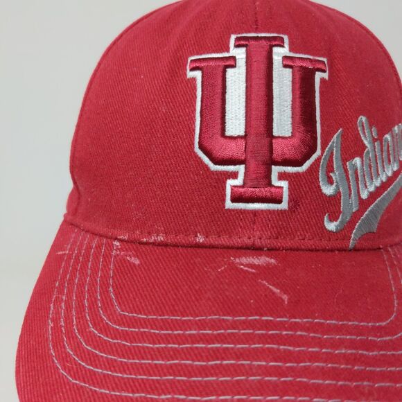 Captivating Headwear Men's Snapback Hat Red OSFA Embroidered IU Hoosiers Logo - Picture 5 of 13